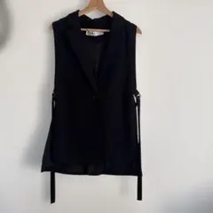 ZARA ノースリーブ テーラードベスト ブラック XSのサムネイル