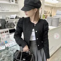 新品　Rady ツイードジャケット　ブラック Mサイズ