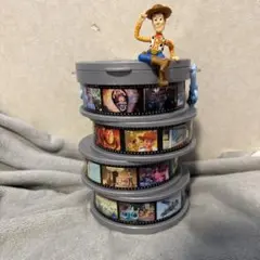 美品:ウッディ フィルムリール型ポップコーンバケット（ライト付き）