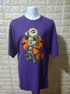 Disney 100周年 ミッキー ハロウィン Tシャツ パープル