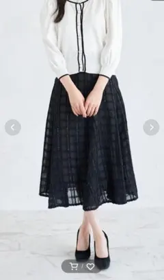 新品☆tocco☆立体ラメ刺繍レースフレアスカート☆ブラック ☆M