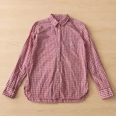 無印良品 ギンガムチェックシャツ M ピンク 綿100%のサムネイル