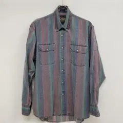 80s チャップス ラルフローレン ストライプ 長袖 BDシャツ メンズ M