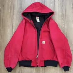 希少　90s カーハート アクティブジャケット ワーク 赤　黒 L 大きいサイズ