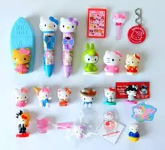 HELLO KITTY かわいいハローキティマスコットフィギュア小物 (21点)