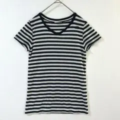 6241 ザノースフェイス Tシャツ 半袖 ボーダー Ｍ 透け感 白 ネイビー