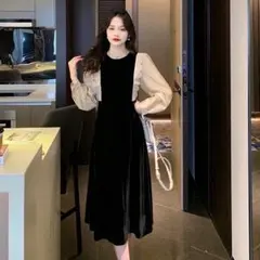 限定価格　M ラスト１点　ワンピ　ジャケット　韓国　ファッション　黒　結婚式