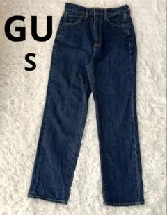 GU ハイウエスト ストレートパンツ　デニムジーンズ 221-321032 S