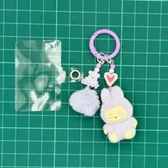ふわふわ紫色ラブブ LABUBU キーホルダー ストラップ チャーム