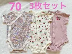 ベビー肌着 3点セット 花柄・いちご柄　UNIQLO