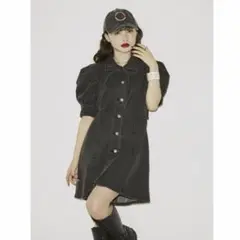 jouetie カットアウト　 ボリュームスリーブワンピースデニムワンピース