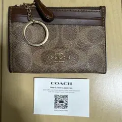 COACH コインケース ブラウン ロゴ入り