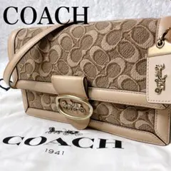 コーチ　ライリー　ショルダーバッグ　シグネチャー　ジャガード　パイル地　斜め掛け