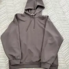 GU グレー ダブルフェイスビッグプルパーカー　メンズ　Lサイズ