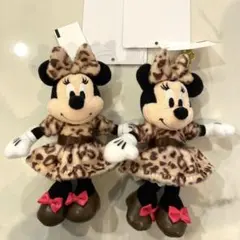 ディズニーミニーマウス ヒョウ柄ぬいぐるみ 2体セット