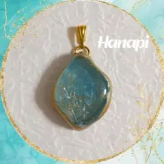 ペンダントトップ　レジンアクセサリー　青緑　天然石風　エメラルドグリーン 4-2