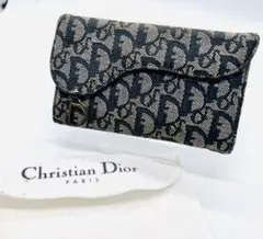 クリスチャンディオール トロッター 長財布 折り財布 レザー ネイビー
