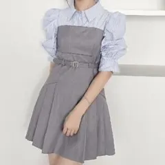 dazzlin レイヤードシャツミニワンピース