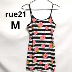 【rue21】花柄　ボーダー　薄手　キャミソール　M　海外　US古着