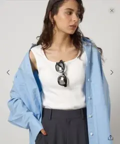 green label relaxing　デコルテ フライス タンクトップ