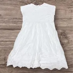 ホワイト レース装飾 ワンピース ONE SIZE チュニック マタニティ