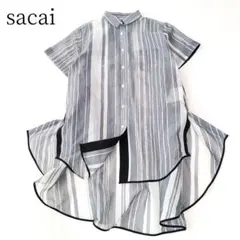 サカイ sacai バックプリーツ シアーシャツ - メルカリ