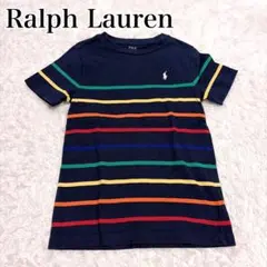ラルフローレン 美品✨ストライプTシャツ 120cm 白刺繍　現行タグ