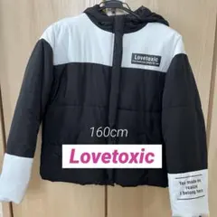 Lovetoxic ダウンジャケット フード付き L 160cm 白 黒