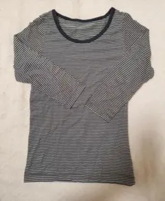 肌着 子供 110cm UNIQLO ヒートテック 黒 ボーダー柄