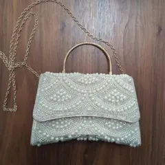 パール装飾 パーティーバッグ