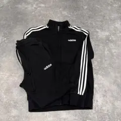 adidas ブラック ジャージ上下セット Mサイズ