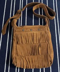 Minnetonka 【ミネトンカ】スエード 皮フリンジ ショルダーバッグのサムネイル