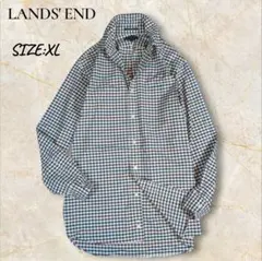 希少　LANDS' END オックスフォードシャツ マルチチェック XLのサムネイル
