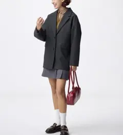 コージーメルトンハーフコート　08ダークグレー　XL