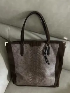 正規品　極美品　希少　コーチ　パイソン＆スエード　A4可能　トートバック