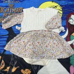 プティマイン　花柄ロンパース・カバーオール