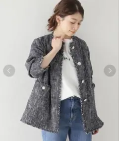 （限定お値下げ）La TOTALITÉ ミックスツィードノーカラージャケット