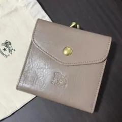 【新品未使用】イルビゾンテ 二つ折り がま口 財布 グレー