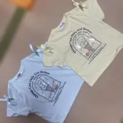アイスクリームデザインTシャツ2枚セット　110㌢　肩空きTシャツ