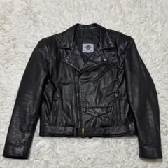 ハードロック カフェ カーフレザー ダブル ライダース ジャケット 刺繍ロゴ