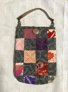 和風パッチワークバッグ　御朱印入れ①