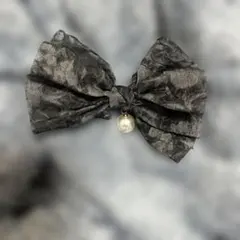 黒いリボンヘアアクセサリー パール付き