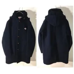 【個性派古着】日本製　ダルトン　ウールモッサコート　革製ボタン　ネイビー　40