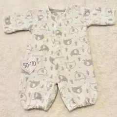 ♡最終価格♡ほぼ新品　暖かい　ぞうさん　冬用　ロンパース　50-70