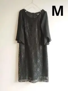 黒 レース フレアスリーブ ドレス Mサイズくらい