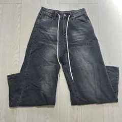 Dazy ドローコード付き ワイドデニムパンツ メンズ レディース グレー L