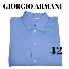 GIORGIO ARMANI メンズ長袖シャツ ブルー　42（XL相当）