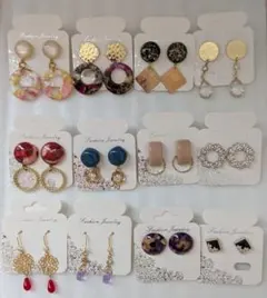 ハンドメイドピアスまとめ売り　12点セットA