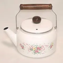 未使用】ホーローケトル 花柄 やかん 昭和レトロ レトロポップ - メルカリ