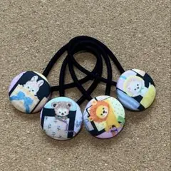 くるみボタンのヘアゴム 6